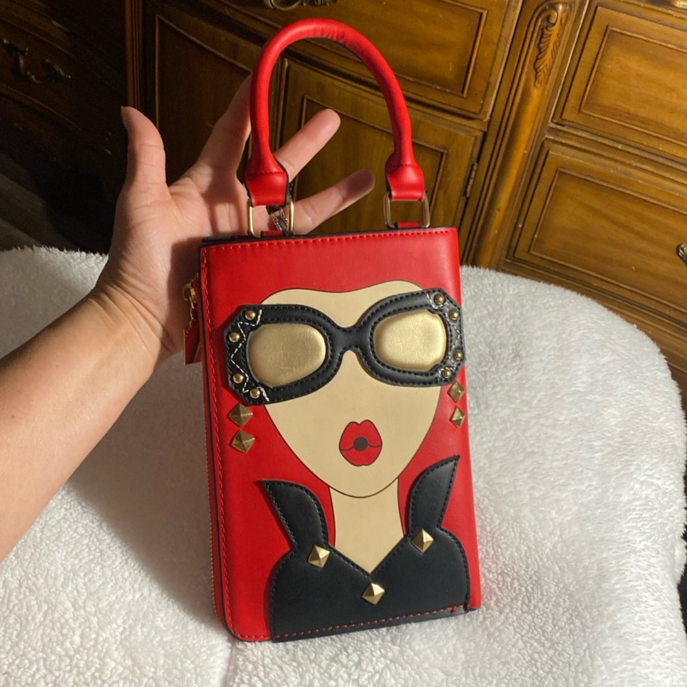 QiMing Personalized 3D Glasses Lips Shoulder Purses…